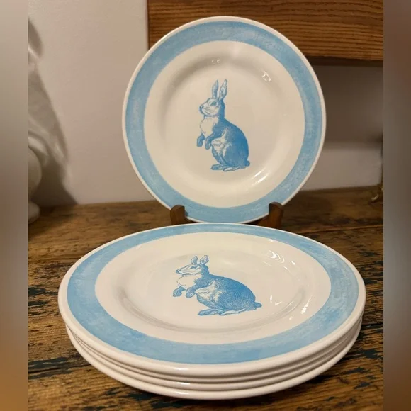Charming Blue Rabbit Salad Plates - Picture 2 of 6